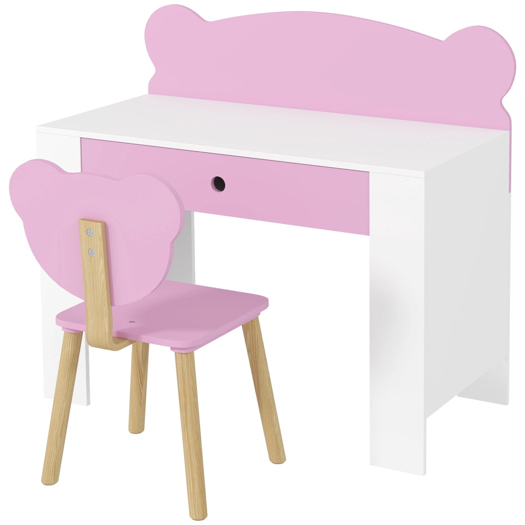 Scrivania per Bambini con Sedia e Cassetto ¨C zephmum ¨C Rosa