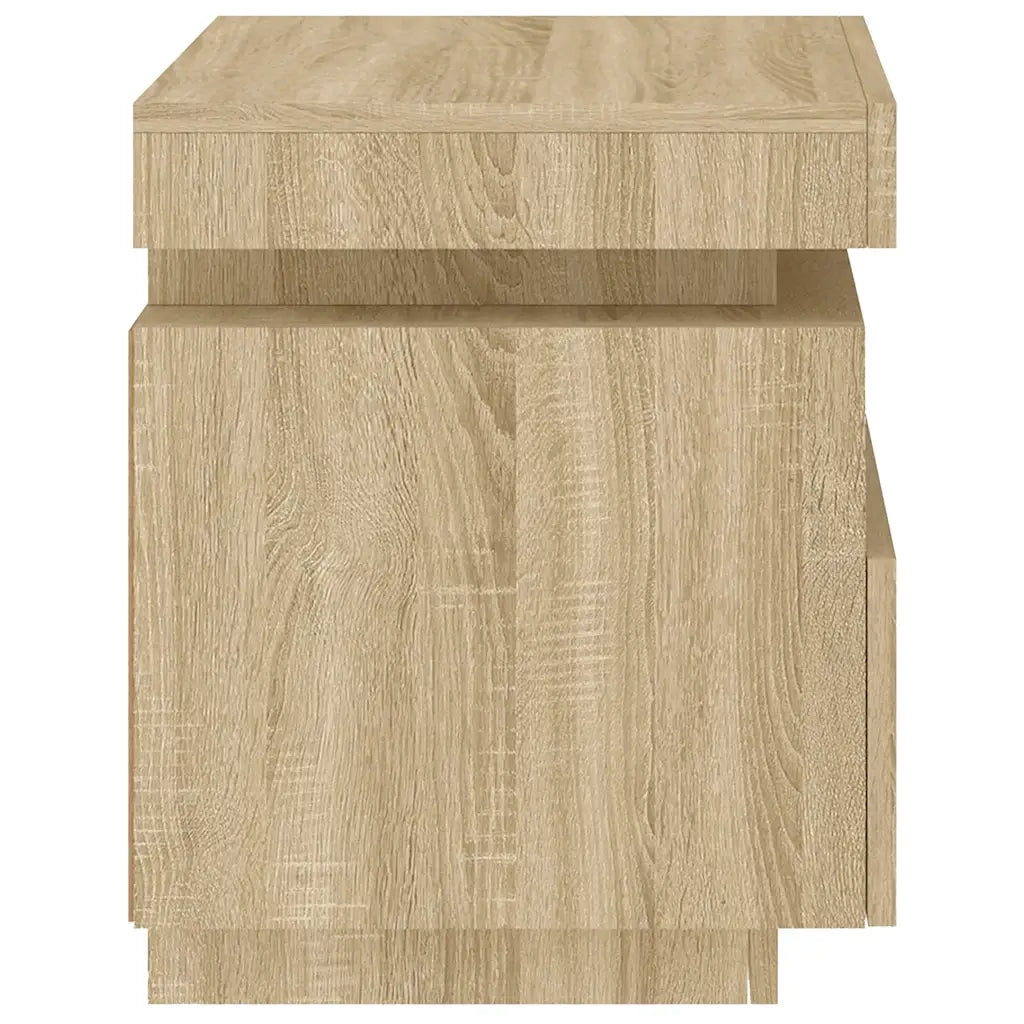 Comodino con Luci LED Rovere Sonoma 40x39x48,5 cm 836788