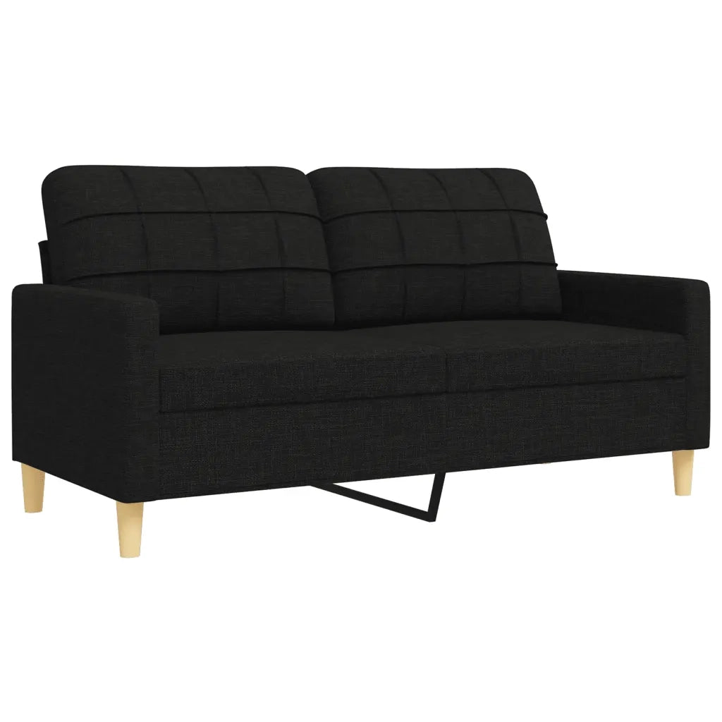 Set Divani 3 pz con Cuscini Decorativi Nero in Tessuto 3278307