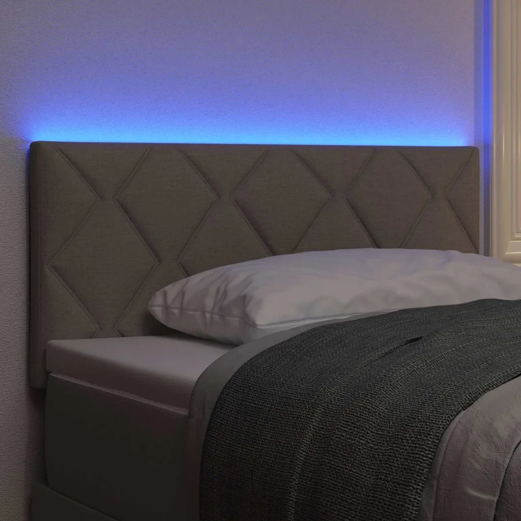 Testiera | Testata LED Grigio chiaro 90 cm Tessuto