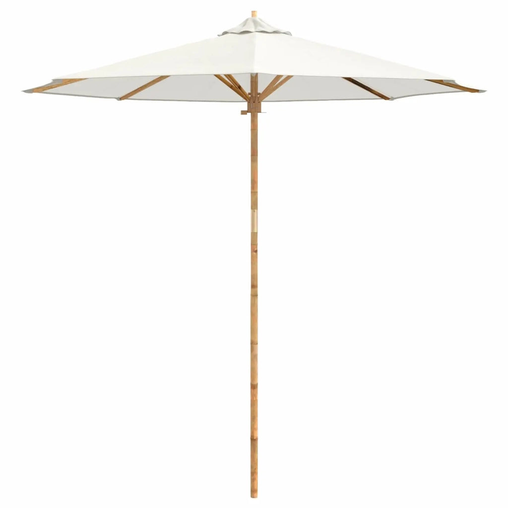 Ombrello da giardino Bianco Crema Ø 240 x 260 cm Bambù 4108082