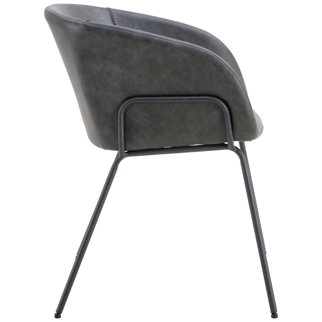 Set di 2 sedie in similpelle grigio scuro ANDRÉ