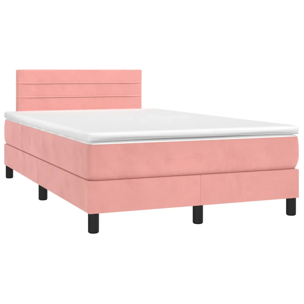 Giroletto a Molle con Materasso Rosa 120x200 cm in Velluto 3141358