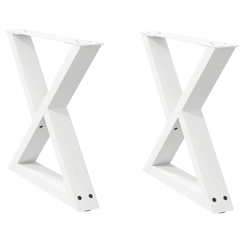 Set di 2 gambe regolabili per tavolino da caffè design moderno 60 x 42-43,3 cm acciaio bianco 02_0056995