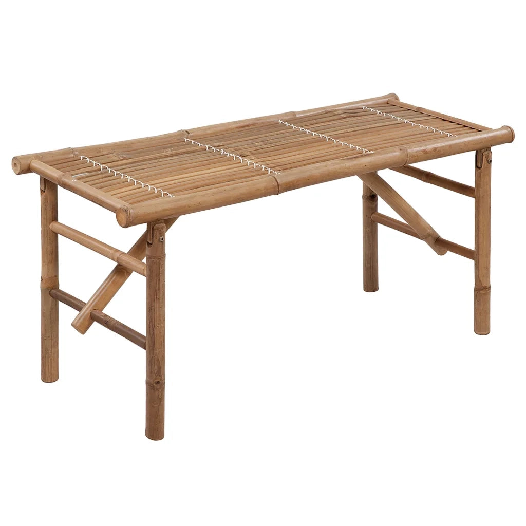Panca da Giardino Pieghevole con Cuscino 118 cm in Bambù 3063867