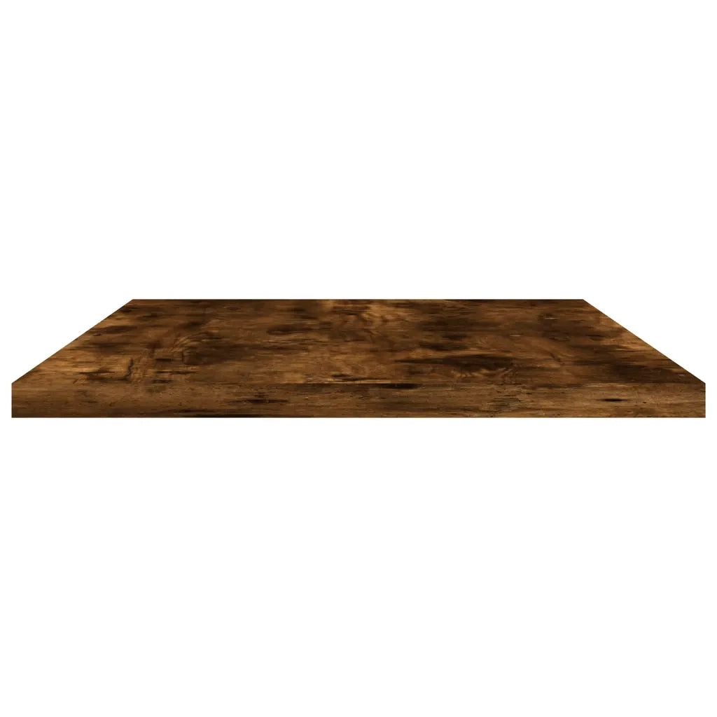 4 pz Mensole Parete | Mensola sospesa Rovere Fumo 60x20x1,5 cm Legno Multistrato