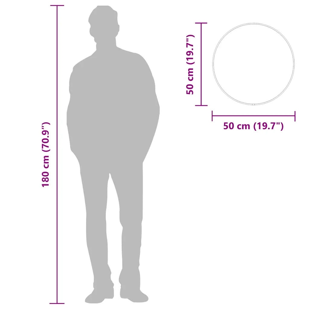 Specchio da Parete Dorato Ø 50 cm Rotondo 348181