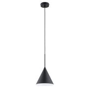 Lampada a sospensione minimal nera cono E27 Alfa Fabo