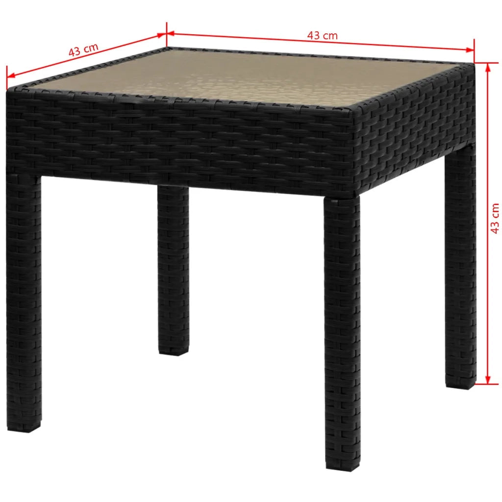 Set da Bistrot 3 pz in Polyrattan Nero 42862