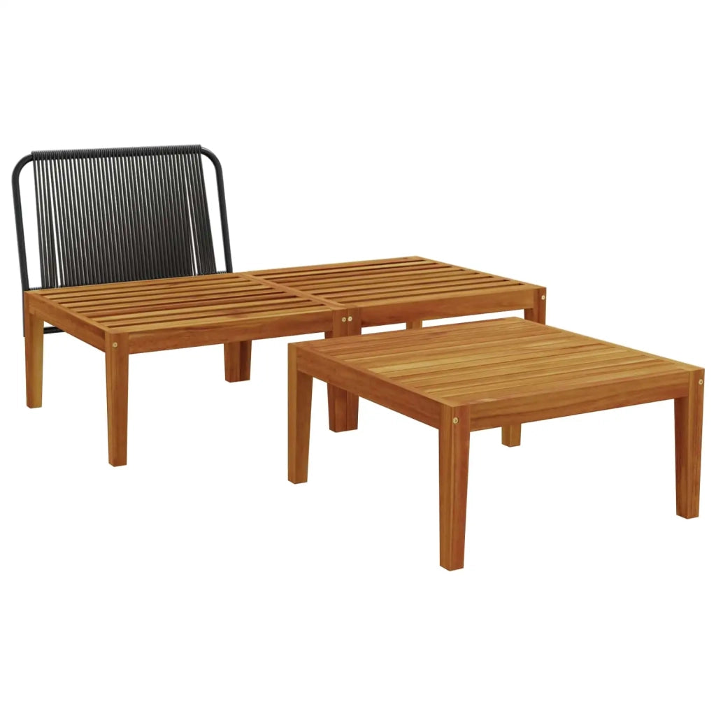 3 pcs Set da Giardino con Cuscini Naturale 42022067