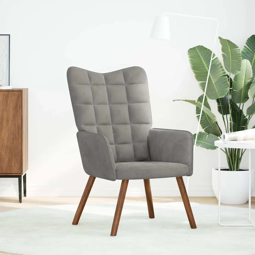 Sedia Relax Grigio Chiaro in Velluto 4016810