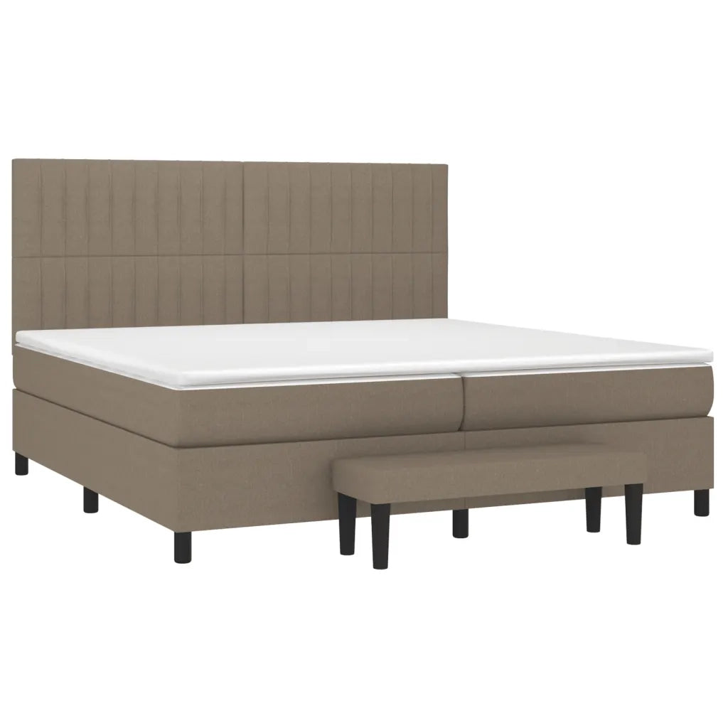 Giroletto a Molle con Materasso Tortora 200x200 cm in Tessuto 3136785