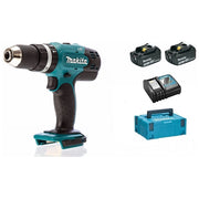 Makita, Trapano Avvitatore a Percussione, 18V 3Ah, 2 Batterie, Valigetta Makpac