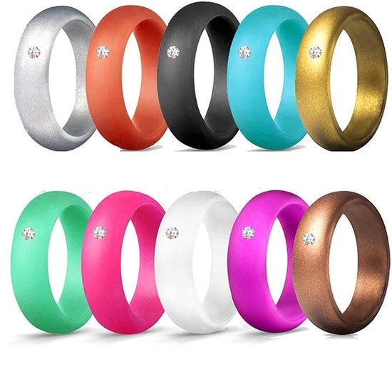 Set di Anelli di Silicone per la Mano 10 pezzi - Respirabili - Ipersensibilità Minima - Duraturi - Adattamento Perfetto - 7 Dimensioni - Anelli di Silicone