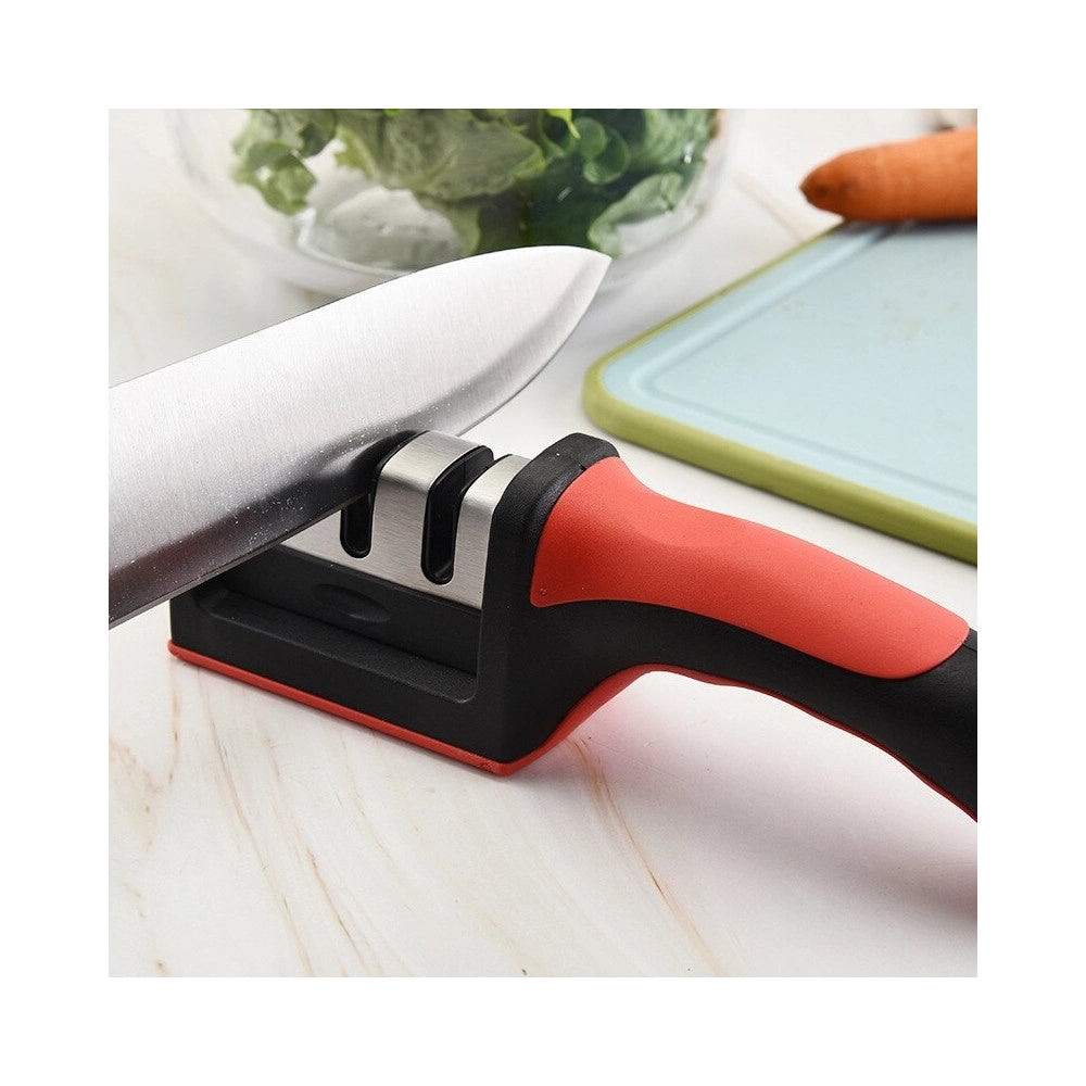 Trade Shop - Affilacoltelli In Plastica E Acciaio Inox Per Affilare Lame Forbici E Coltelli -