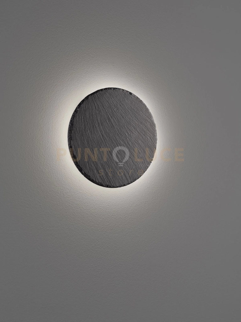 RAVEN APPLIQUE LED 9W  1000lm, 3000K ROTONDA IN AREDESIA NERA LUCE INDIRETTA INTENSITA' REGOLABILE CON INTERRUTTORE D. 20CM