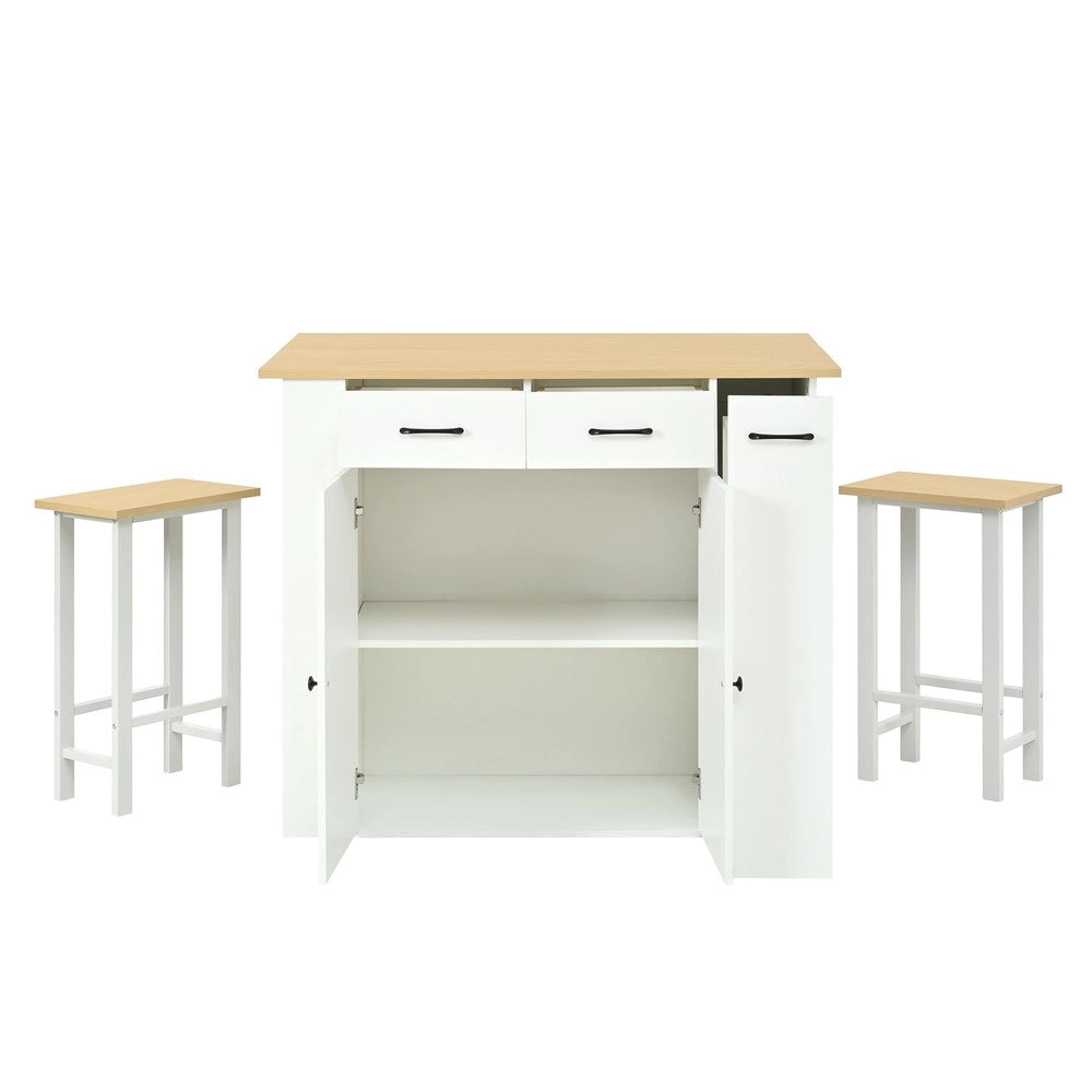 Tavolo da Pranzo Allungabile con Cassetti e 2 Sedie ¨C MINIMAL ¨C Bianco