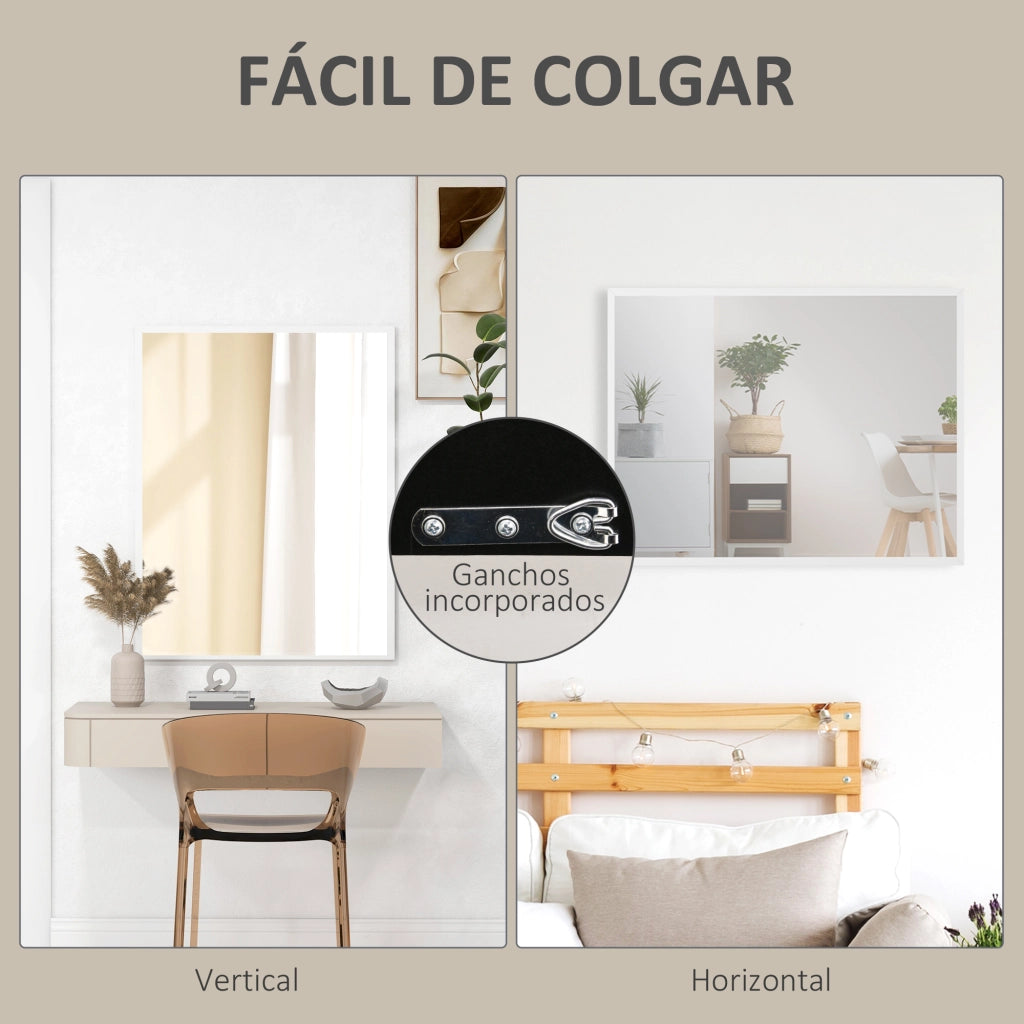 Specchio Rettangolare da Bagno ¨C Xylo ¨C 70x90 cm Bianco per Parete