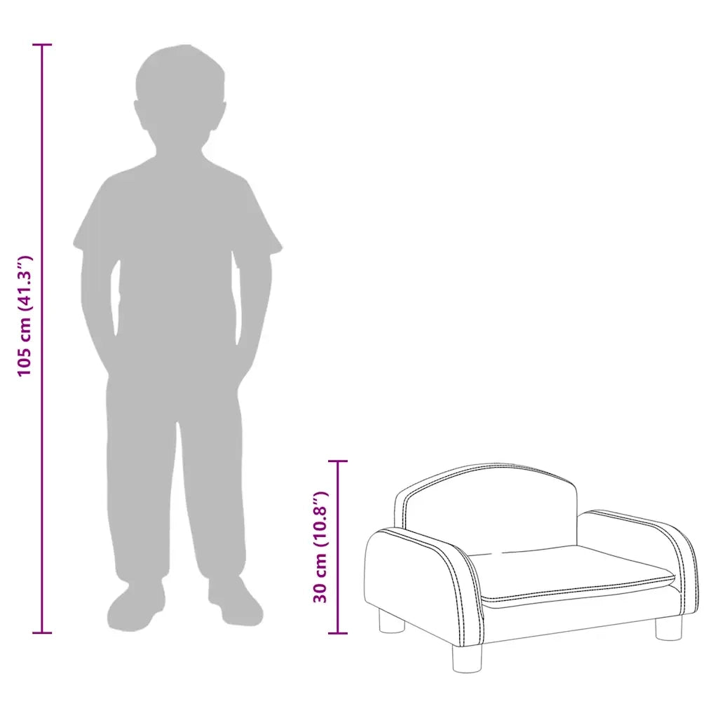 Divano per Bambini-Sofa-Divanetto Marrone 50x40x30 cm in Similpelle