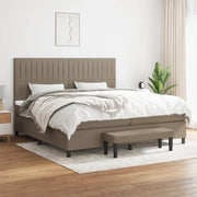 Giroletto a Molle con Materasso Tortora 200x200 cm in Tessuto 3136785