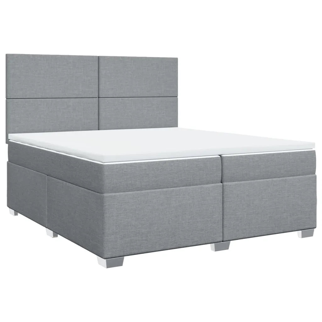 Giroletto a Molle con Materasso Grigio Chiaro 200x200cm Tessuto 3290588