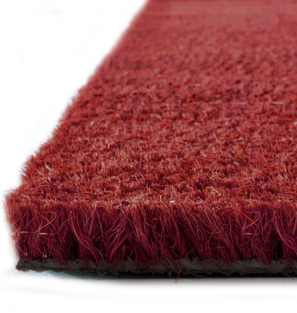 Zerbino Cocco Naturale Colorato Antiscivolo Su Misura Tappeto Ingresso Entrata 25x70 cm Bordeaux