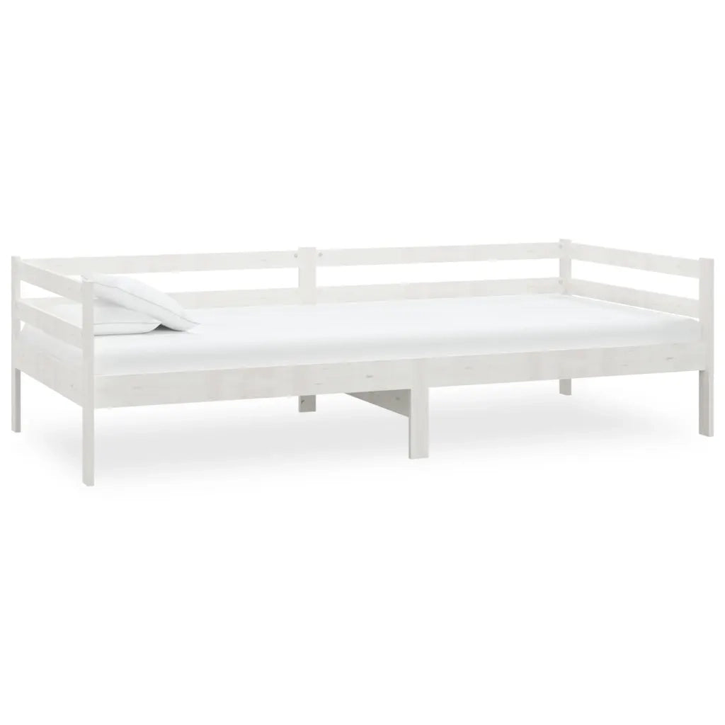 Divano Letto con Materasso 90x200 cm Bianco in Legno di Pino 3083575