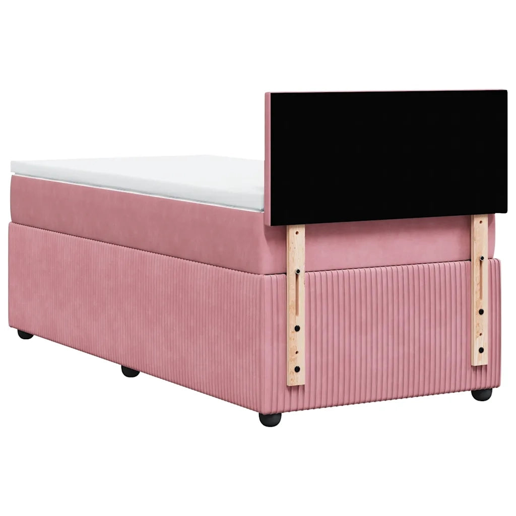 Giroletto a Molle con Materasso Rosa 80x200 cm in Velluto 3289889