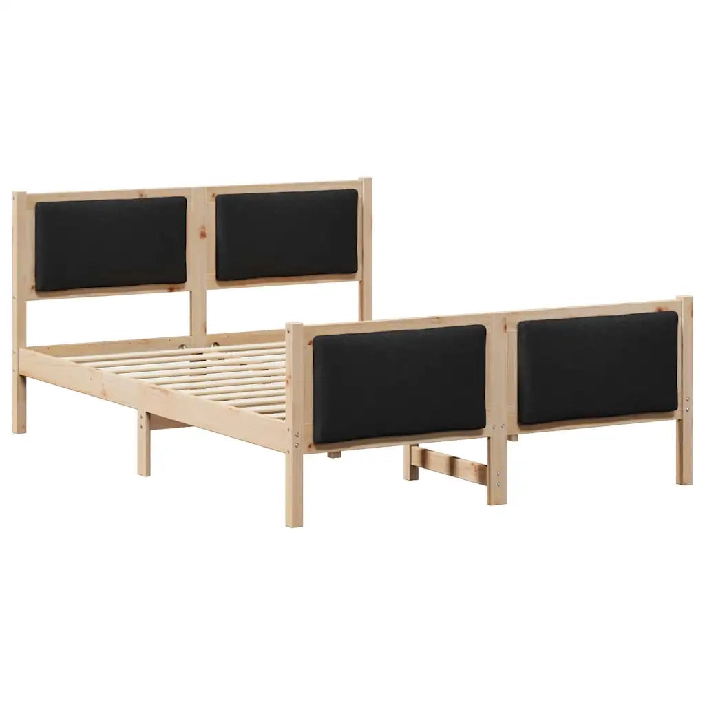 Letto matrimoniale | Letto per adulti | Struttura del letto con testiera Nero 150 x 200 cm Tessuto