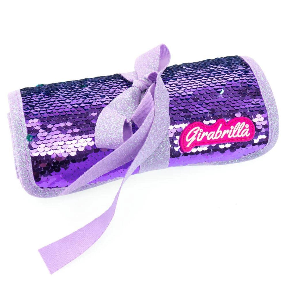 girabrilla puffer pencil case purple
