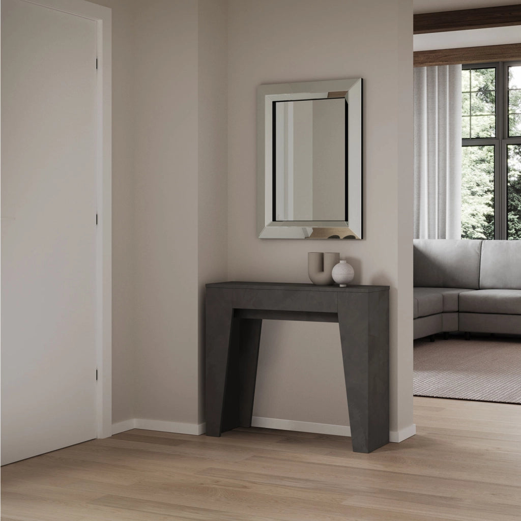 Consolle allungabile 90x25/181 cm Narro Antracite Spatolato