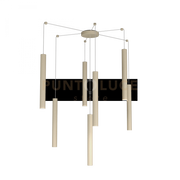 ROUND TUBE SOSPENSIONE 7 LUCI SABBIA CAVO CM.250 CON BASE 1174-S7-SA
