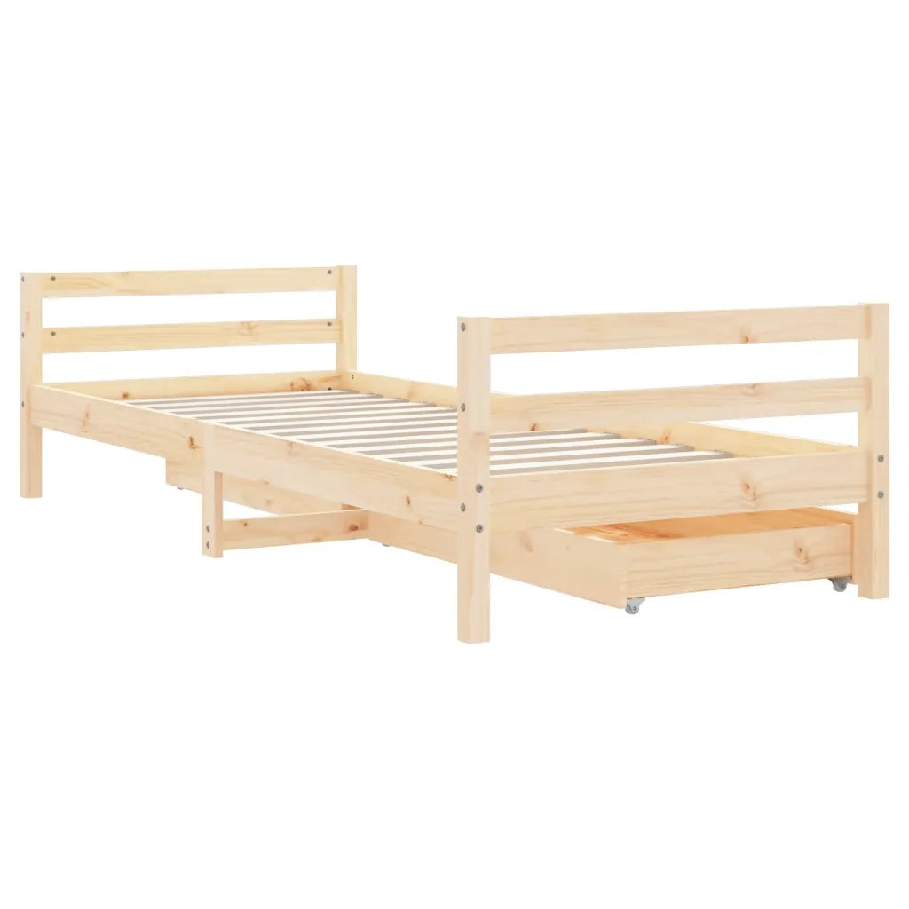 Giroletto Bambini con Cassetti-Struttura Letto Bambini 80x200 cm Legno Massello di Pino 648772