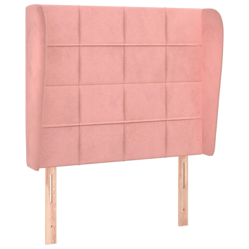 Testiera | Testata ad Orecchio Rosa 83x23x118/128 cm in Velluto