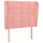 Testiera | Testata ad Orecchio Rosa 83x23x118/128 cm in Velluto