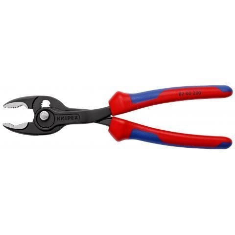 Knipex 82 02 200 TwinGrip Pinza a Presa Frontale e Laterale 200 mm 5 posizioni capacita' 4 22 mm colore Nero