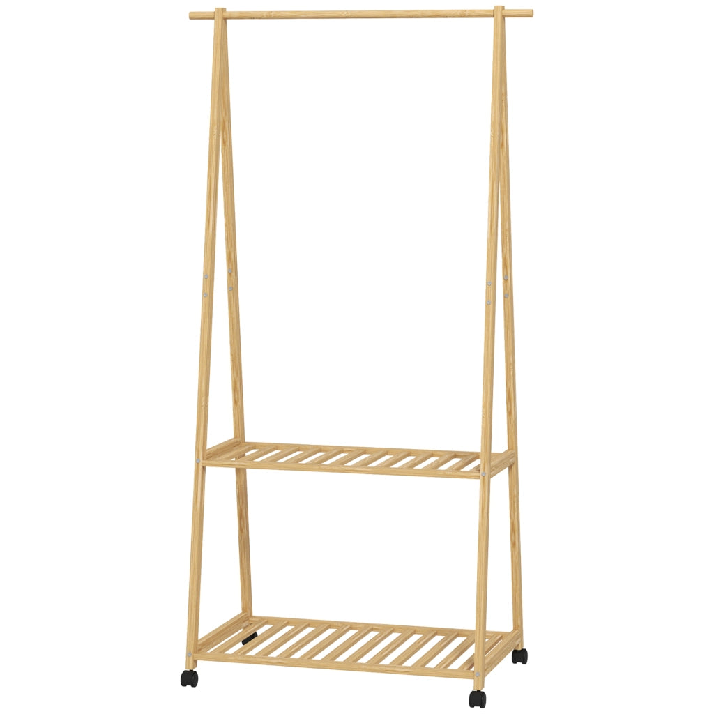 Appendiabiti scorrevole con ripiani ¨C Minimal ¨C 84.5x43.5x158 cm Natural