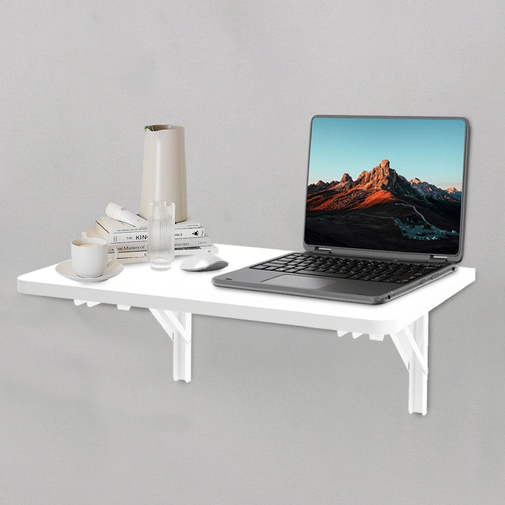 Tavolo Pieghevole a Muro Salvaspazio Multiuso in MDF Bianco 80x60cm