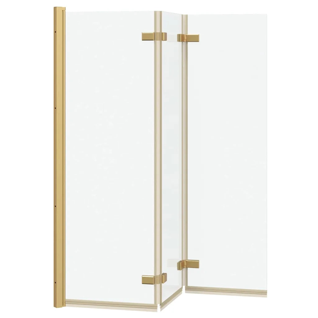 Involucro Doccia Oro 130 x 138 cm Vetro ESG e Alluminio CFW8253929