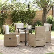 Set da Pranzo per Giardino 5 pcs Beige e Grigio Chiaro