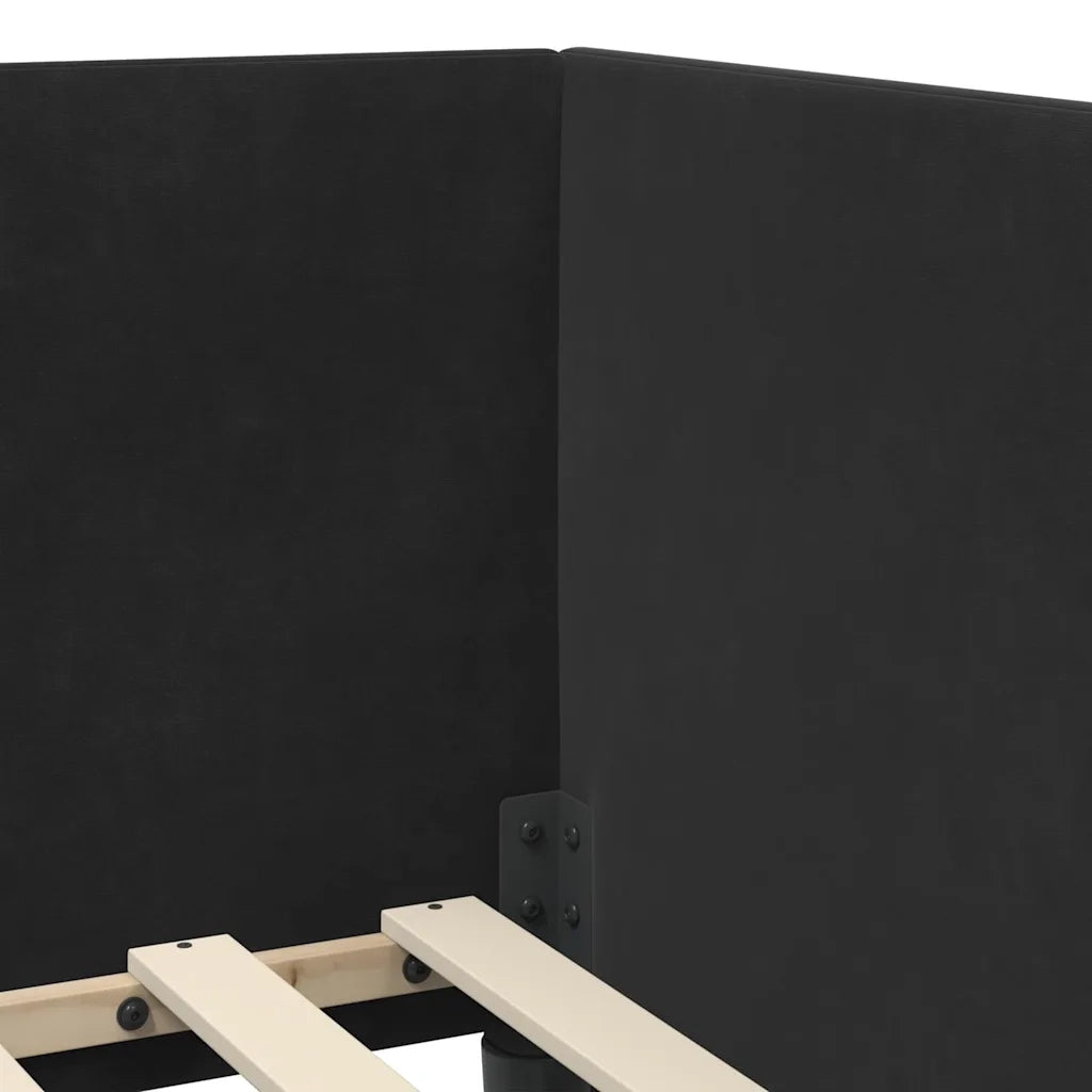 Cornice del letto ad angolo Nero 90 cm x 190 cm Velluto 42016641