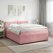 Letto box spring con materasso Rosa 140 x 200 cm Velluto 3453166