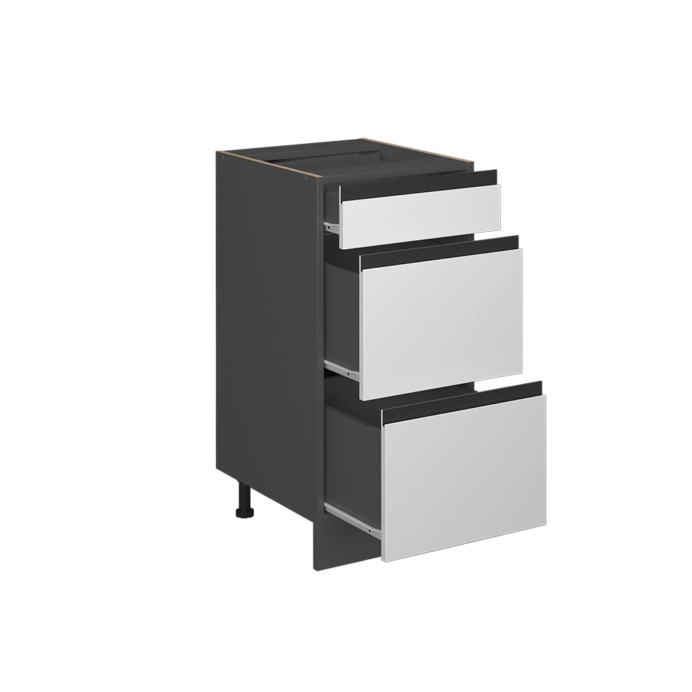 Mobiletto base per cucina R-Line Bianco/Antracite 40 cm J-Shape PL Marmo Vicco