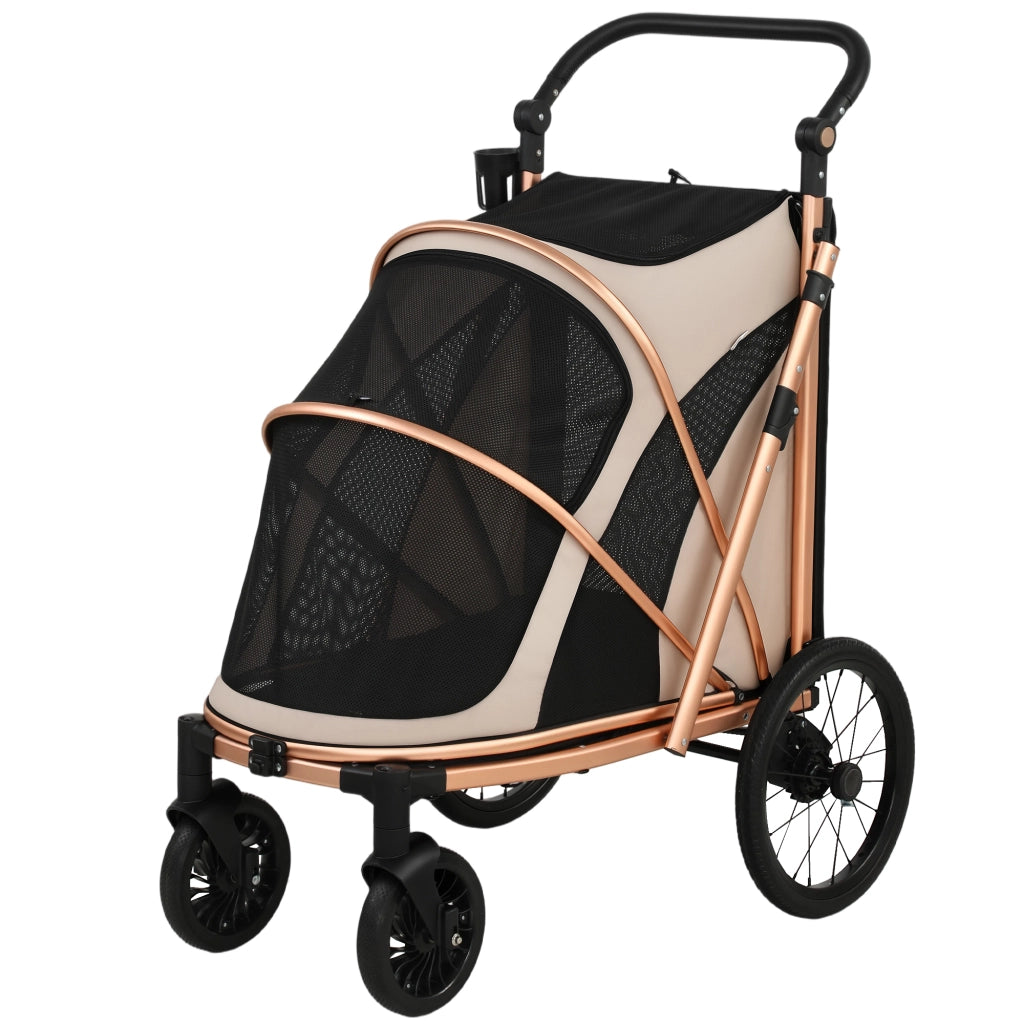 Carrello Pieghevole per Cani ¨C Minimal ¨C Marrone Chiaro 20 kg