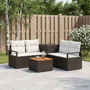 Set di divani 6 pz Nero e Bianco Crema 3447233