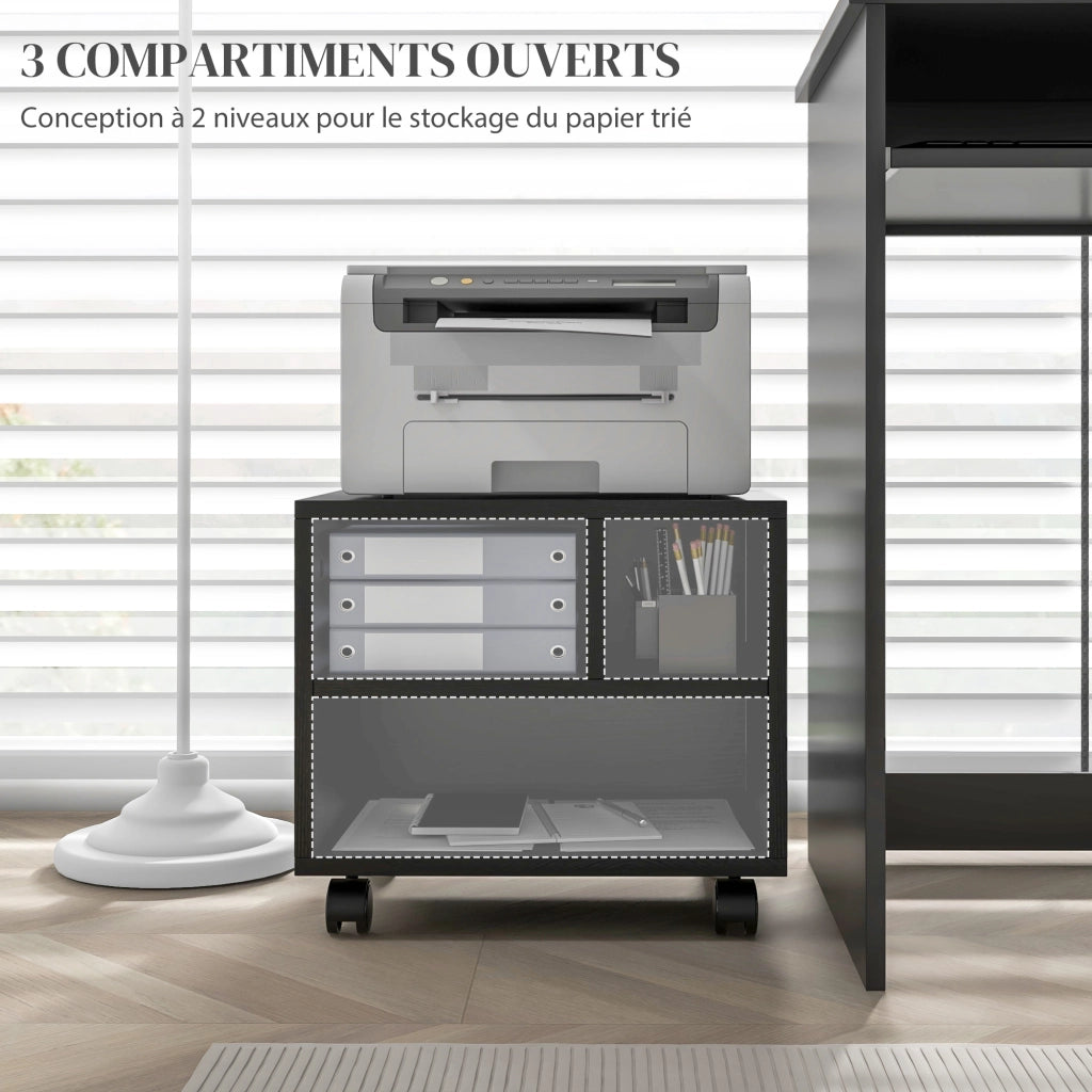 Scrivania con cassettiera ¨C Minimal ¨C nero 40x30x36 cm