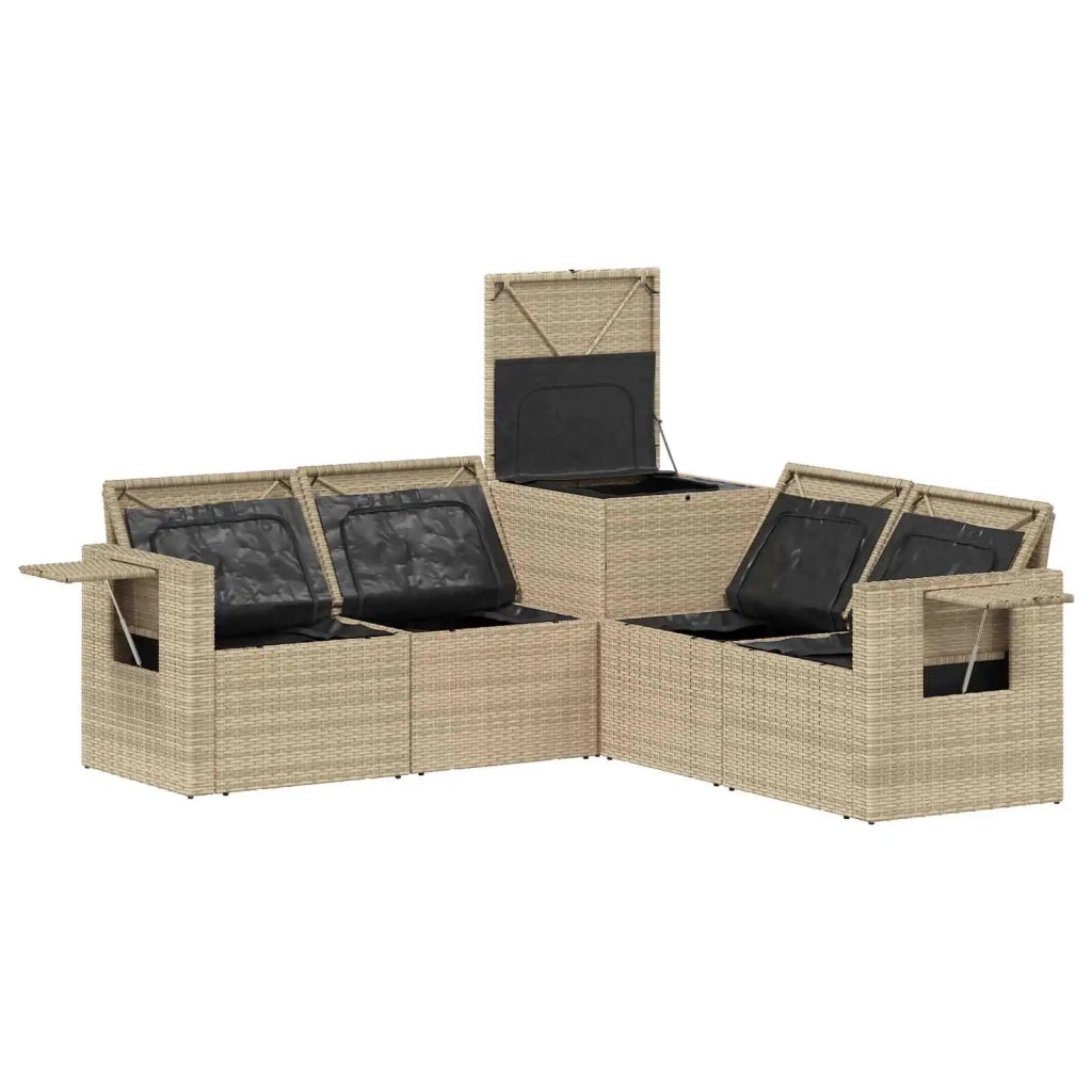 Set di divani 5 pz Beige e Grigio Chiaro 3447885