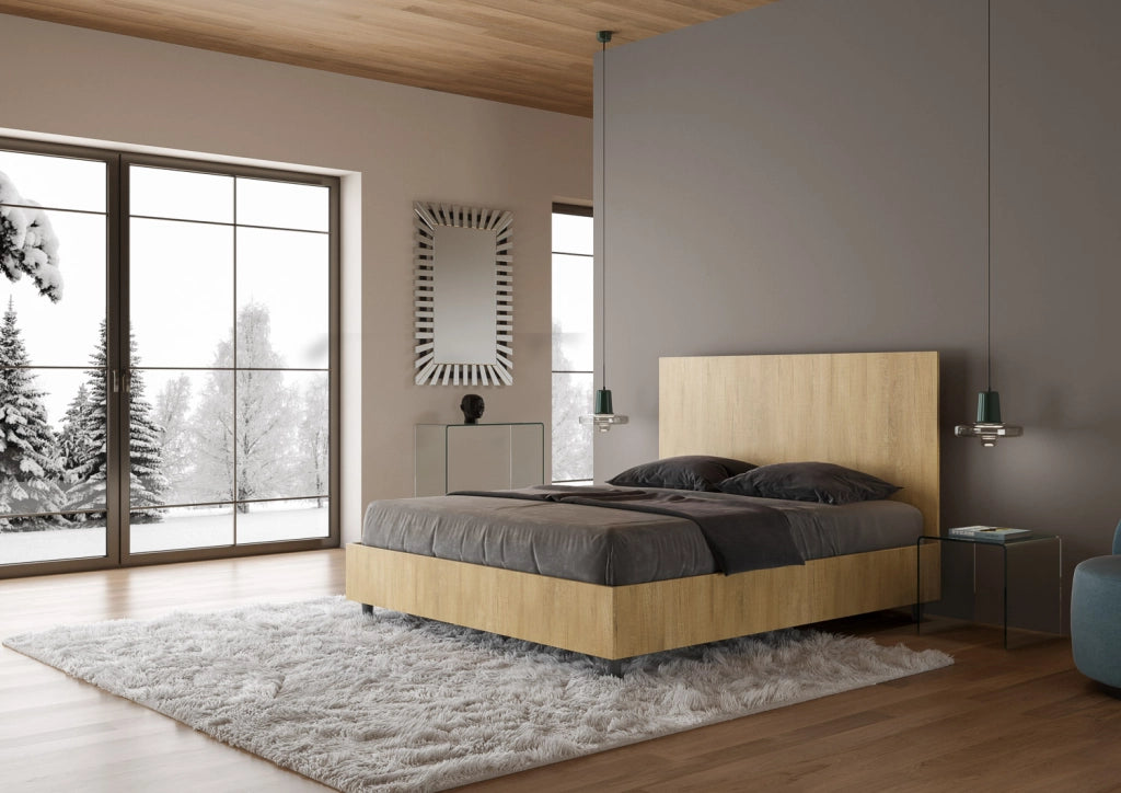 BS COM Letto matrimoniale con rete 160x190 quercia