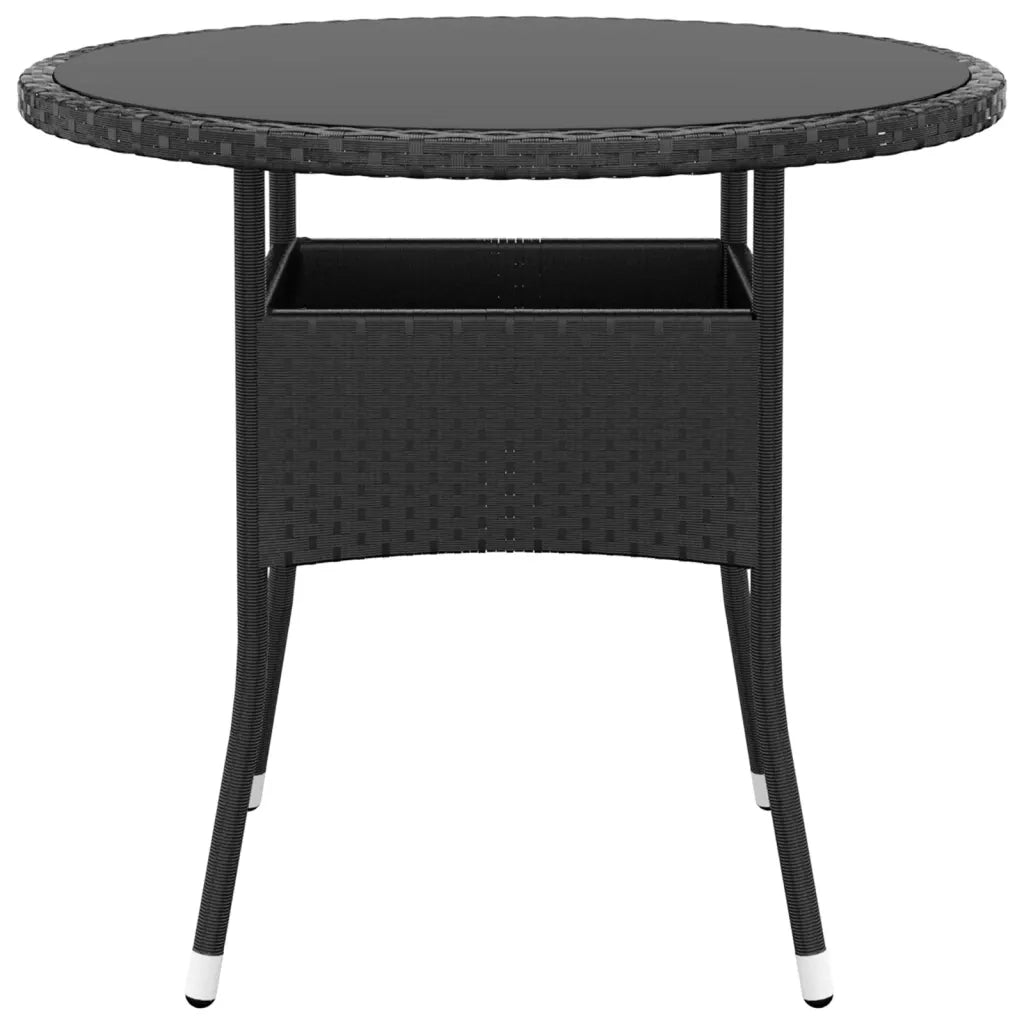 Set da Pranzo per Giardino 5 pz in Polyrattan Nero 3058488