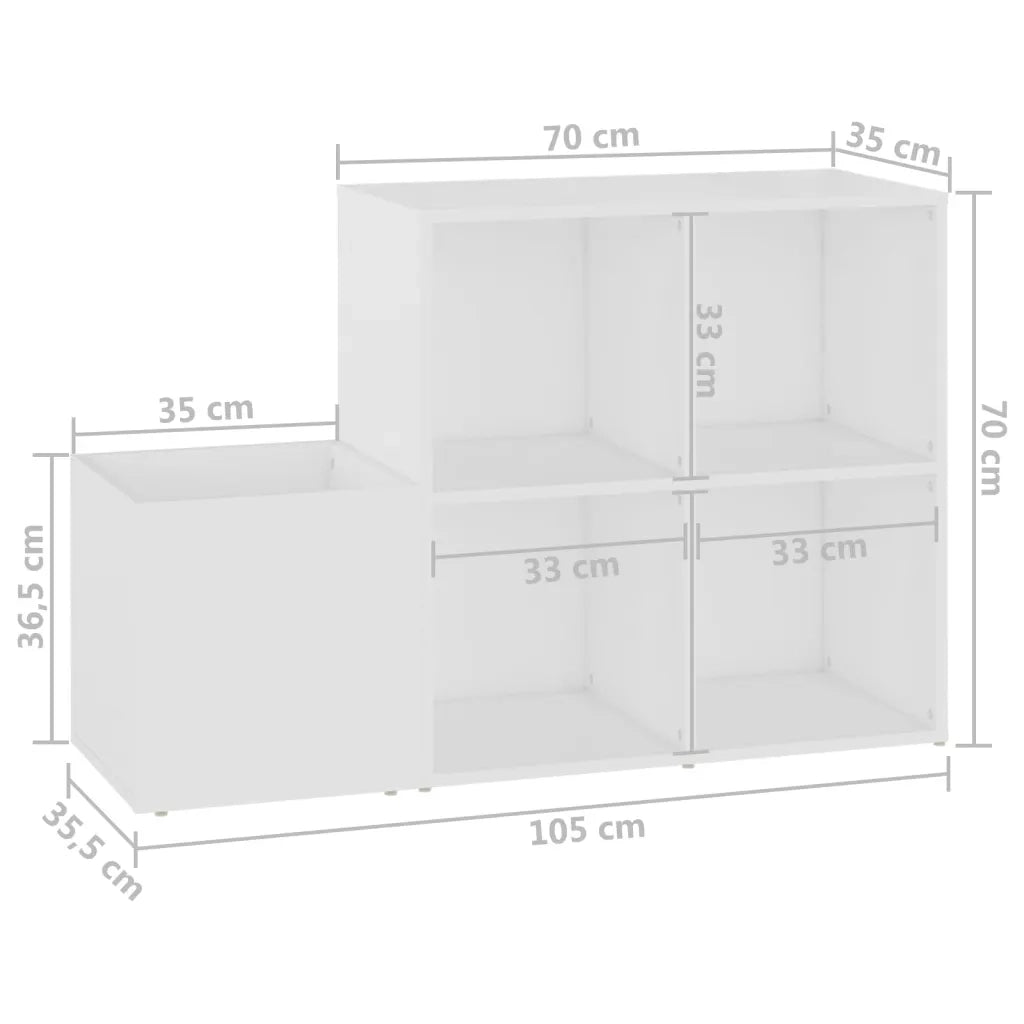 Scarpiera | Mobile per scarpe da Ingresso Bianca 105x35,5x70cm in Legno Multistrato